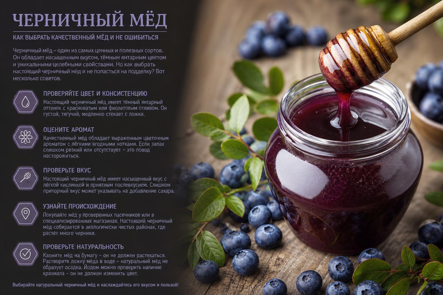 Черничный мёд. Как выбрать качественный мед и не ошибиться