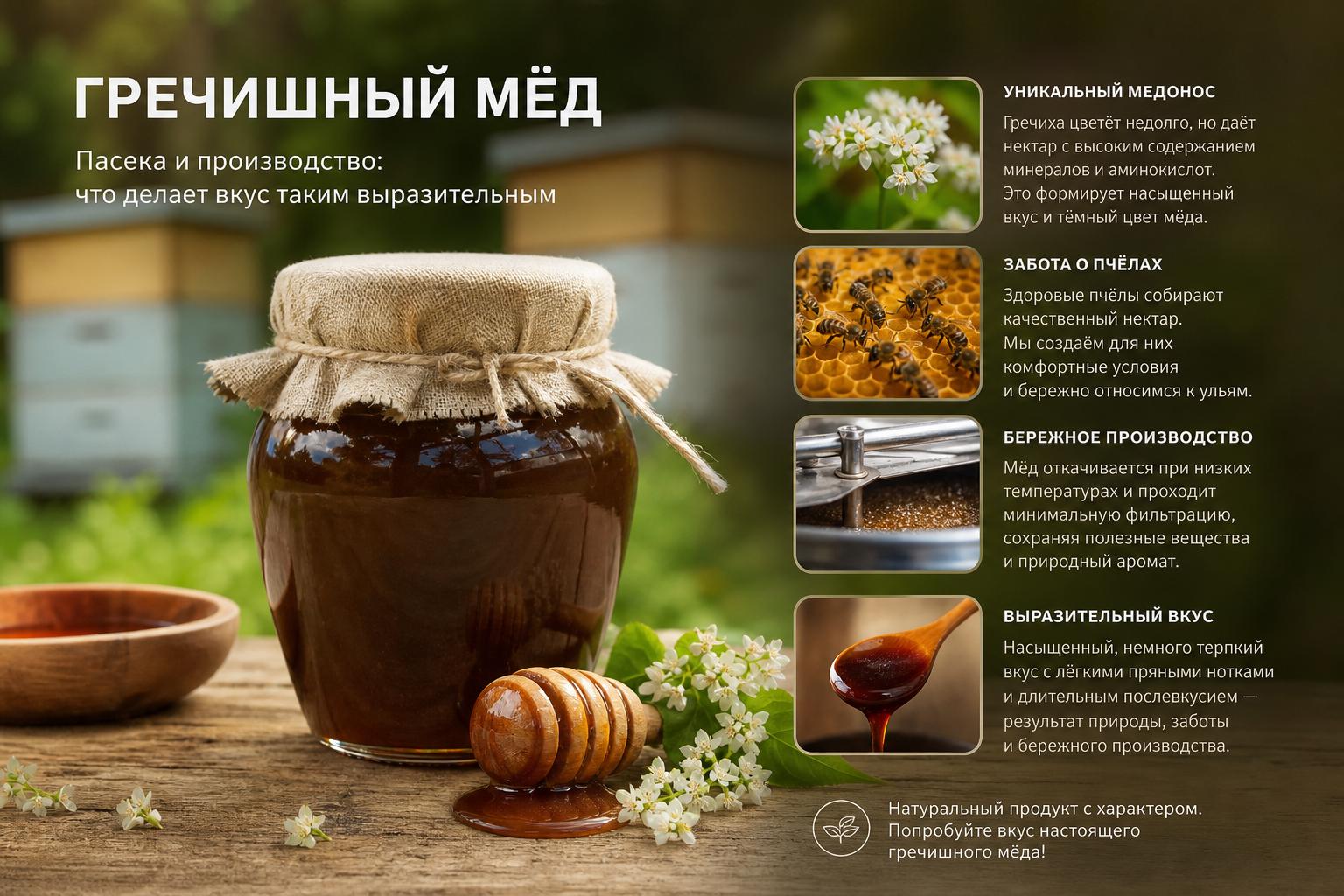 Гречишный мёд. Пасека и производство: что делает вкус таким выразительным