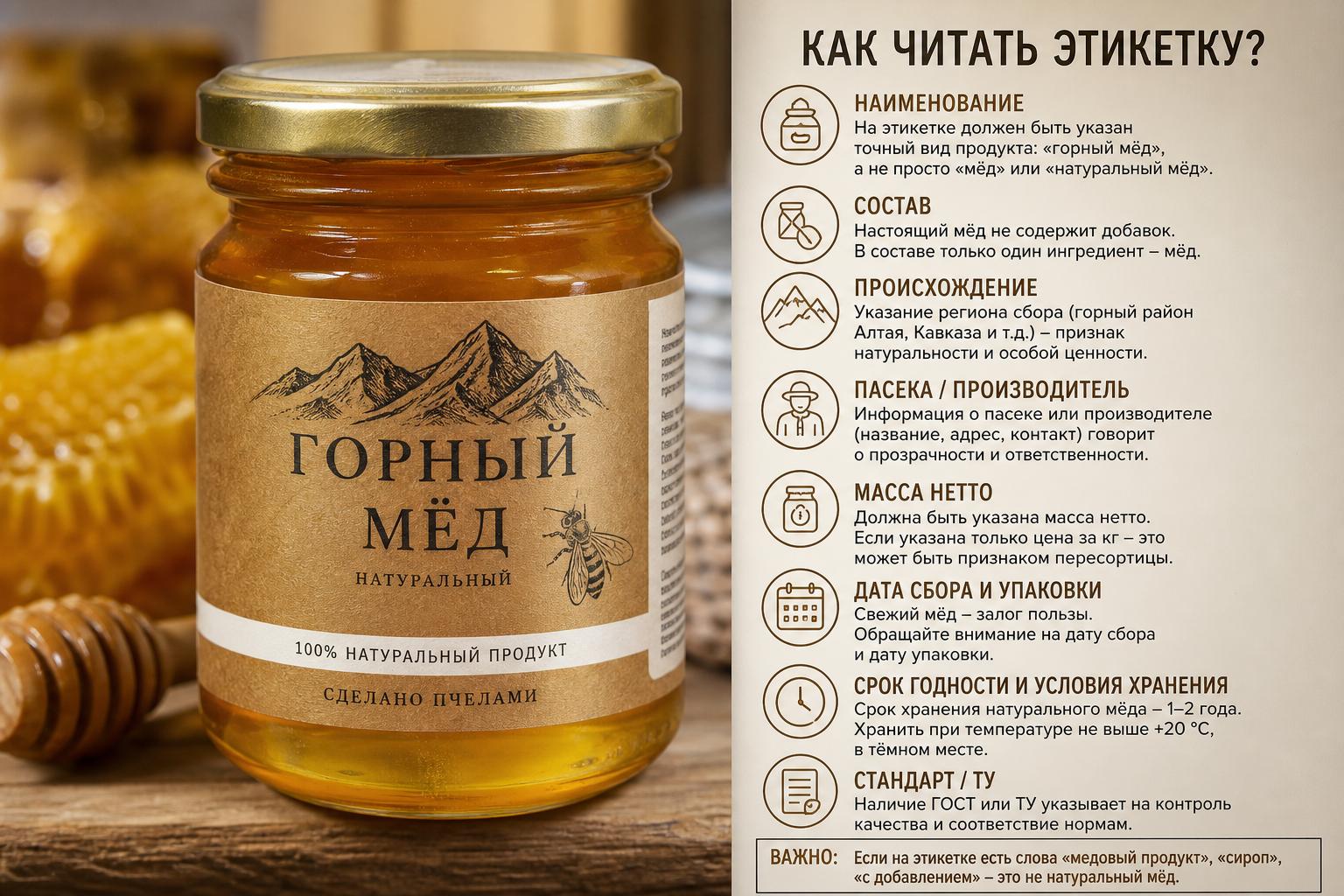 Горный мёд. Как читать этикетку, чтобы не зевать